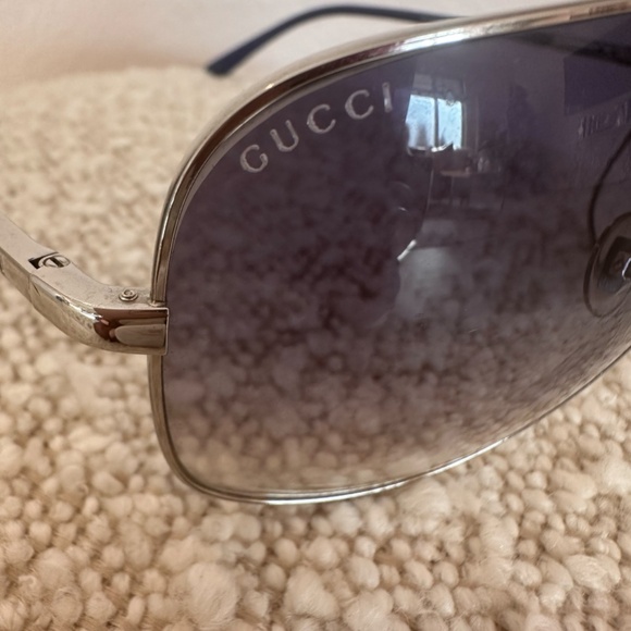 GUCCI Oversized Blue and SIlver Sunglasses - Picture 6 of 6
